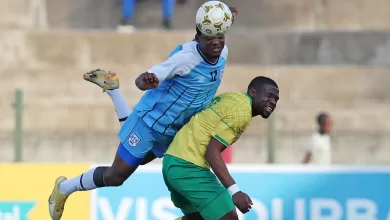 Tshegofatso Mabasa in action against Botswana in the COSAFA Cup