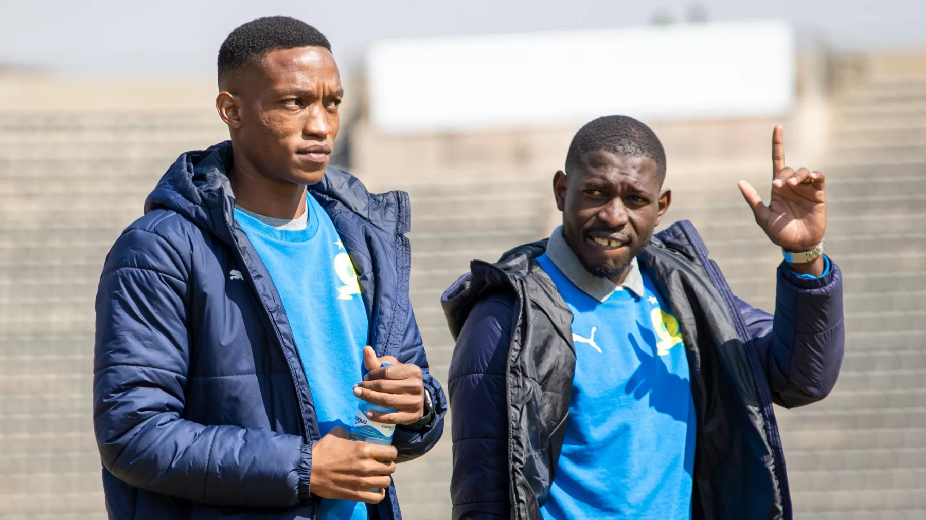 Mamelodi Sundowns player Aubrey Modiba picks up Polokwane City players that could pose danger