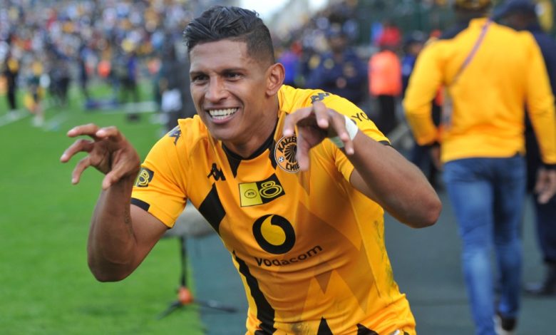 Edson Castillo of Kaizer Chiefs celebrating a goal