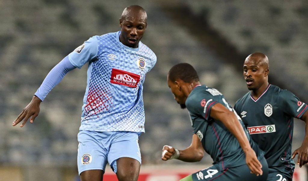 Etiosa Ighodaro in action for SuperSport United against AmaZulu