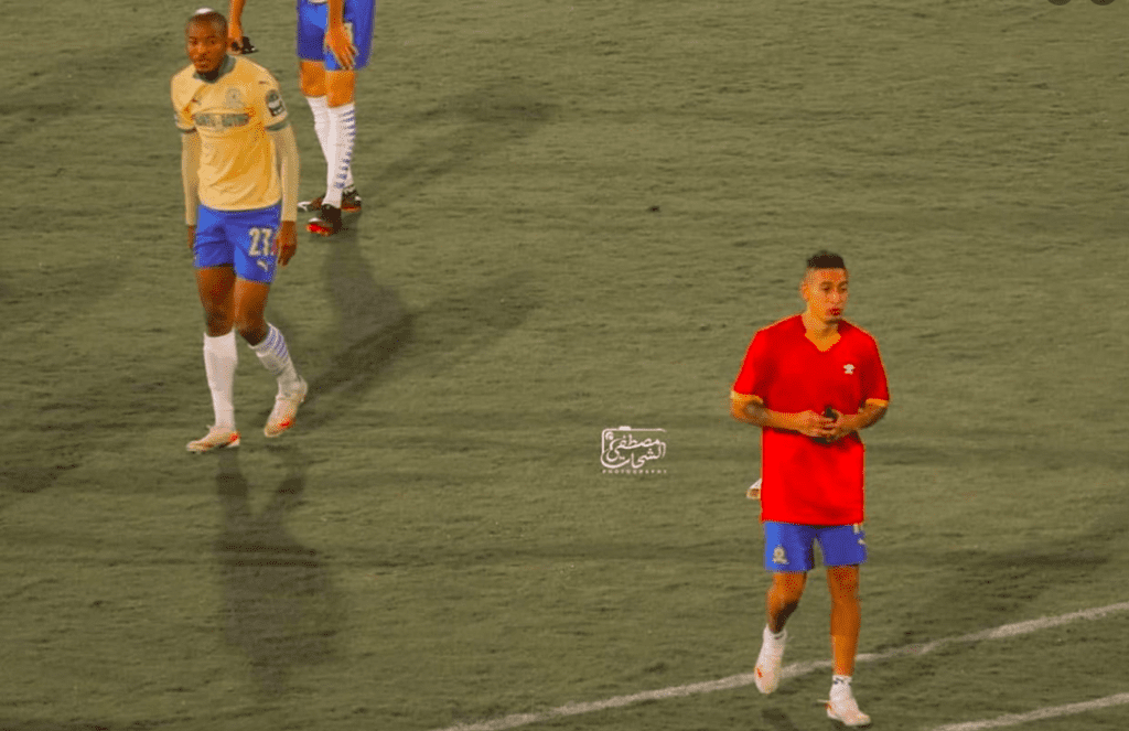 Mamelodi Sundowns forward Gaston Sirino wearing Al Ahly's jersey in May 2021