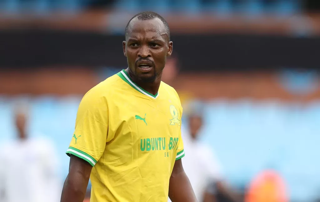Mamelodi Sundowns striker Gift Motupa in action 