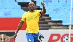 Gift Motupa of Mamelodi Sundowns in action