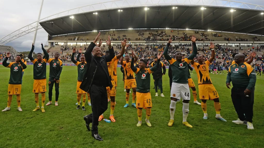 Kaizer Chiefs players celebrating after the Cape Town City FC win 