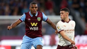 Lyle Foster in action against Manchester City