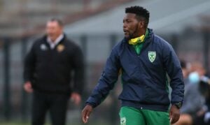Mabhuti Khenyeza on the touchline