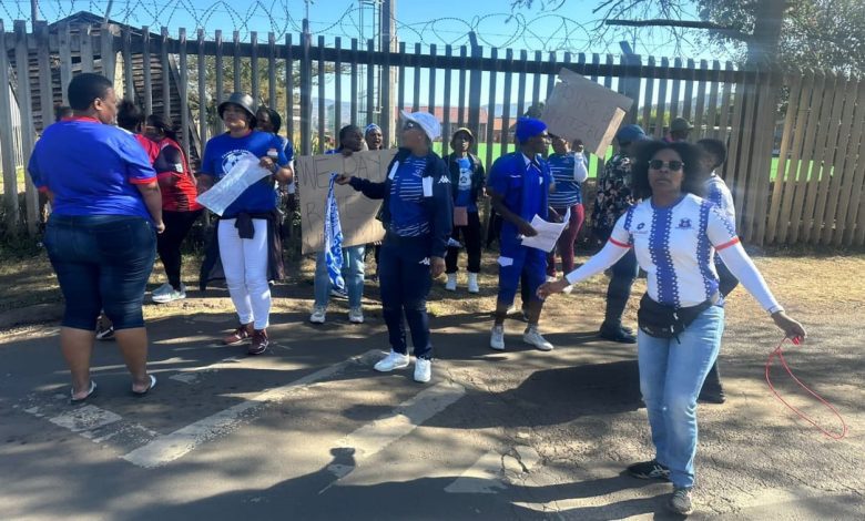 Maritzburg United fans protesting at the Harry Gwala Stadium