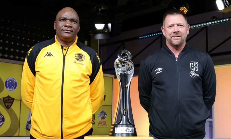 Molefi Ntseki and Eric Tinkler before the MTN8 game game