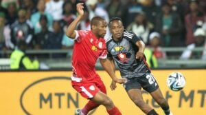 Patrick Maswanganyi in action for Orlando Pirates against Sekhukhune United