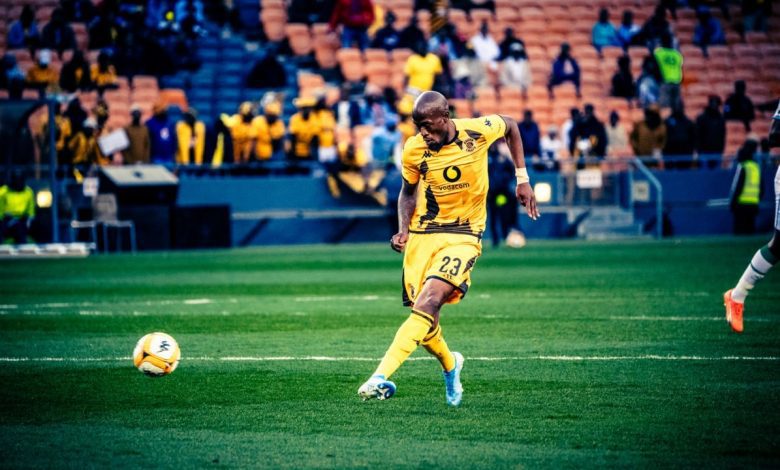 Defender S’fiso Hlanti in Kaizer Chiefs' colours.