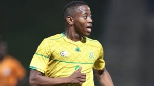 Thabo Cele in Bafana Bafana colours.
