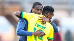 Rulani Mokwena and winger Themba Zwane.
