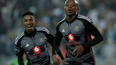 Orlando Pirates players Zakhele Lepasa and Monnapule Saleng