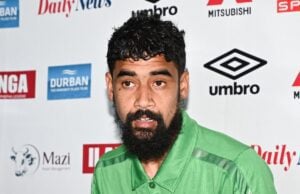AmaZulu FC defender Abbubaker Mobara in the presser