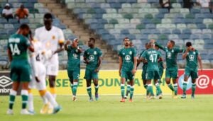 AmaZulu FC players celebrating goal against Kaizer Chiefs