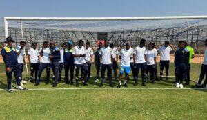 Casric Stars players prior to the match