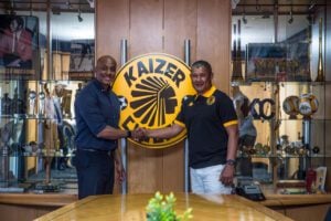 Cavin Johnson with Kaizer Motaung Jr