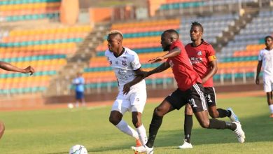 Daniel Msendami in action during a CAF Champions League match against Vipers SC