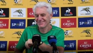 Bafana Bafana head coach Hugo Broos