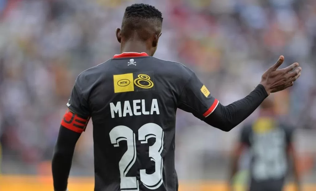 Innocent Maela in action for Orlando Pirates in the MTN8