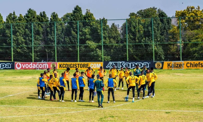 Kaizer Chiefs players and coaches during a training session at Naturena