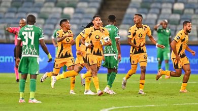 Kaizer Chiefs players running after scoring