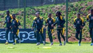 Kaizer Chiefs players during a training session at Naturena