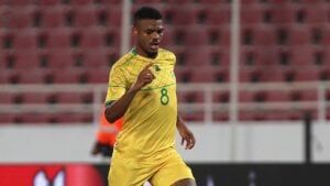 Lyle Foster in action for Bafana Bafana.