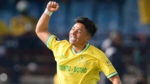 Mamelodi Sundowns midfielder Marcelo Allende celebrates a goal