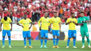 Mamelodi Sundowns players prior to the start of a game