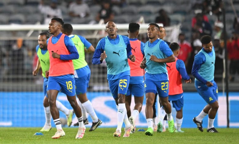 Mamelodi Sundowns players during a warm up session