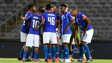 Maritzburg United players during their clash with Orlando Pirates