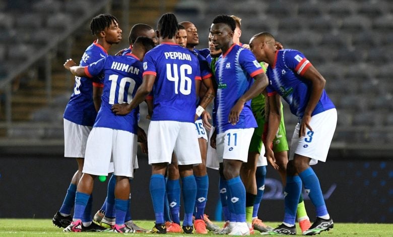 Maritzburg United players during their clash with Orlando Pirates