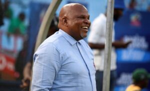Chippa United coach Morgan Mammila on the sidelines during a match