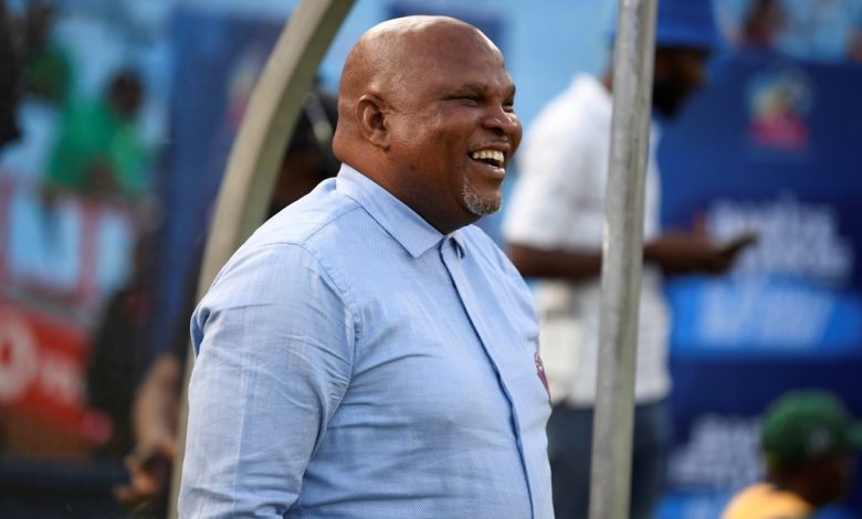 Chippa United coach Morgan Mammila on the sidelines during a match