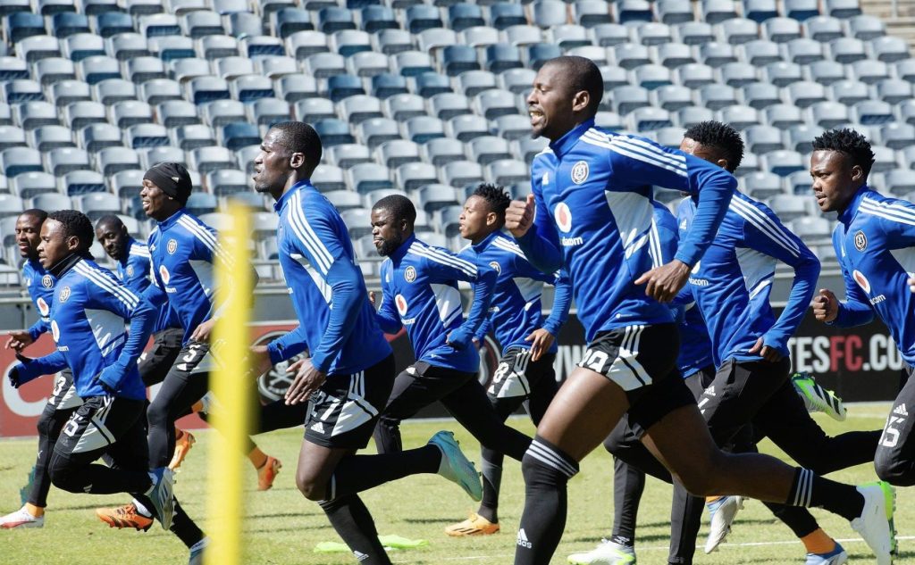 Orlando Pirates players at training