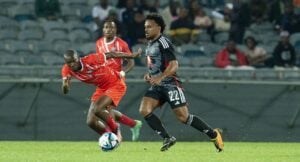 Orlando Pirates in action against Jwaneng Galaxy in the CAF Champions League