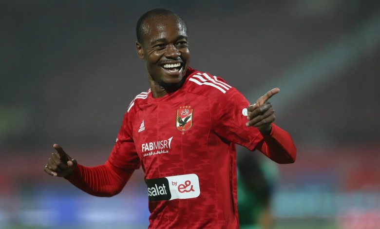 Percy Tau after scoring for Al Ahly