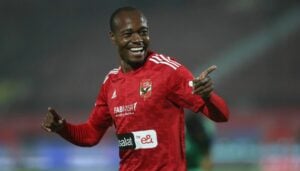Percy Tau after scoring for Al Ahly