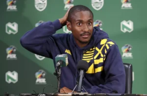 Rulani Mokwena of Mamelodi Sundowns during a press conference