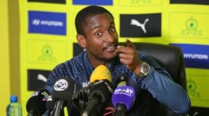 Rulani Mokwena addressing the media