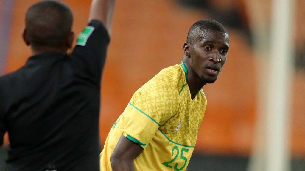 SuperSport United's Siyanda Xulu in action for Bafana Bafana.