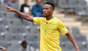 Themba Zwane in Bafana Bafana colours