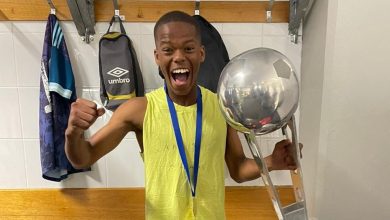 Andile Zuma, who is a Mameldoi Sundowns target with a trophy