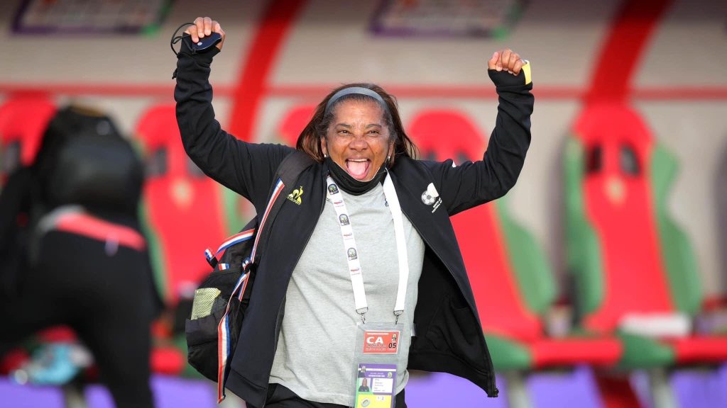 Banyana Banyana head coach Desiree Ellis in jubilation mood.