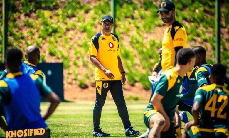 Cavin Johnson of Kaizer Chiefs running a training session