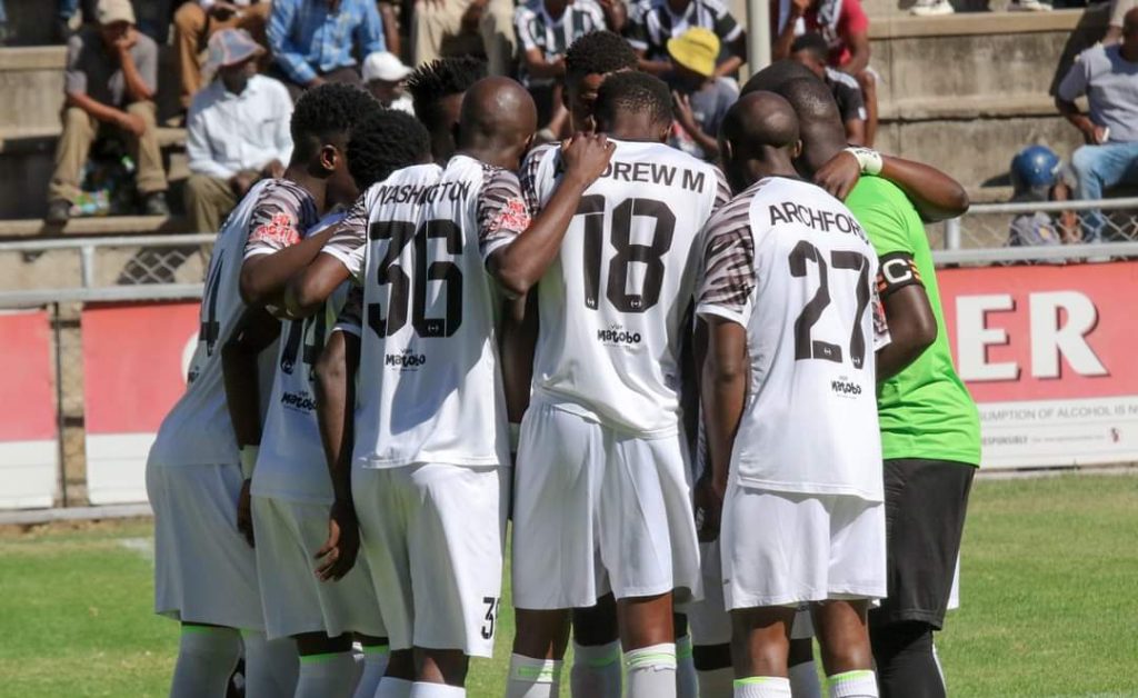Highlanders FC players before a Zimbabwe PSL match.