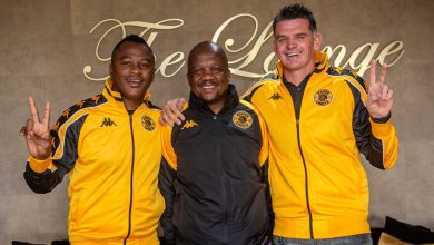 The former Kaizer Chiefs trio of Tsepo Masilela, Thabo Mooki [centre] and Rowen Fernández