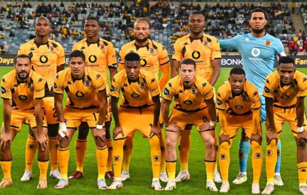 Kaizer Chiefs players pose for a team photo before a match