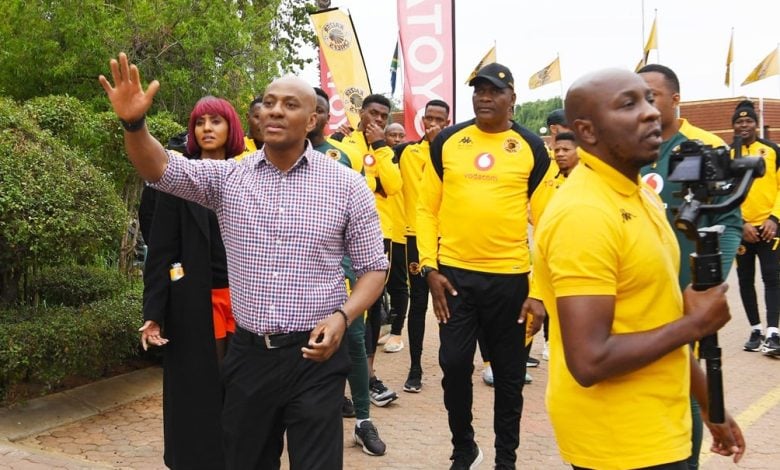 Kaizer Motaung Jnr of Kaizer Chiefs waving to the fans